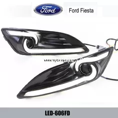 China Ford Fiesta DRL LED daylight driving Lights guide turn signal for cars supplier