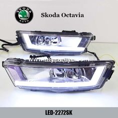 China Skoda Octavia DRL LED Daytime Running Light turn light steering for car supplier